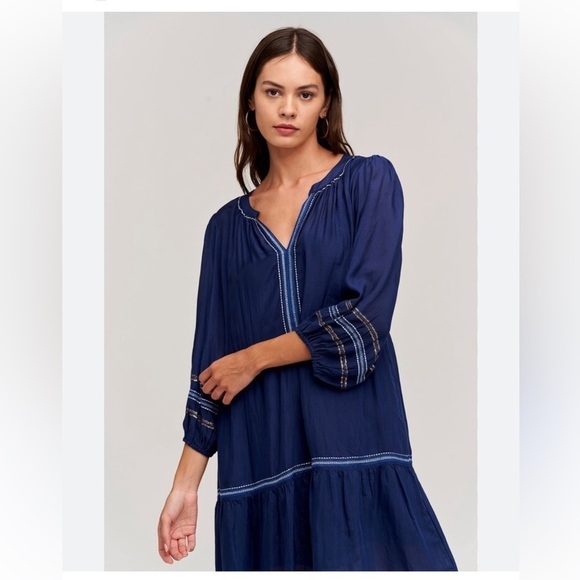 Velvet by Graham & Spencer Tina Boho Tiered Dress S Sequins and Embroidery - Picture 3 of 15